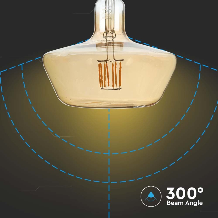 LED-Glühlampe FILAMENT T180 E27/8W/230V 1800K