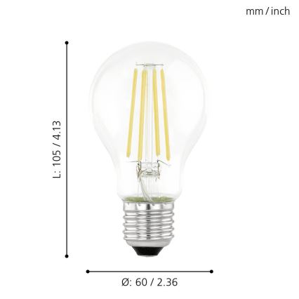 LED-Glühlampe mit Sensor VINTAGE A60 E27/6W/230V 3000K - Eglo 11886