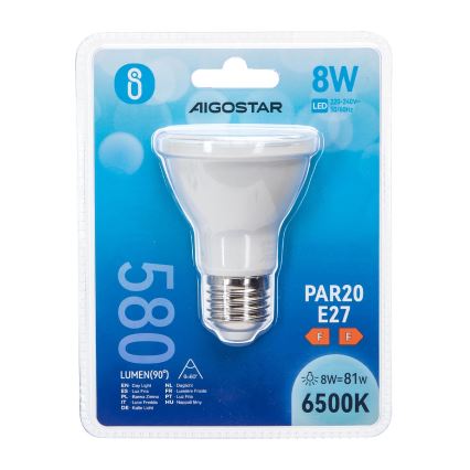 LED-Glühlampe PAR20 E27/8W/230V 6500K - Aigostar