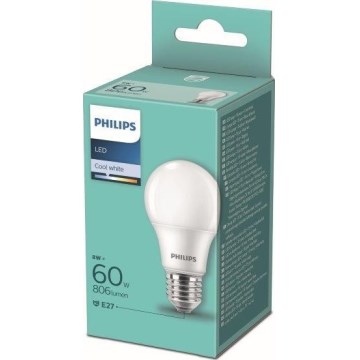 LED-Glühlampe Philips A60 E27/8W/230V 4000K