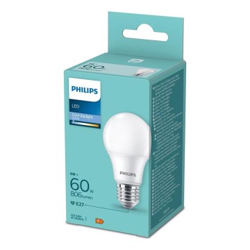LED-Glühlampe Philips A60 E27/8W/230V 6500K