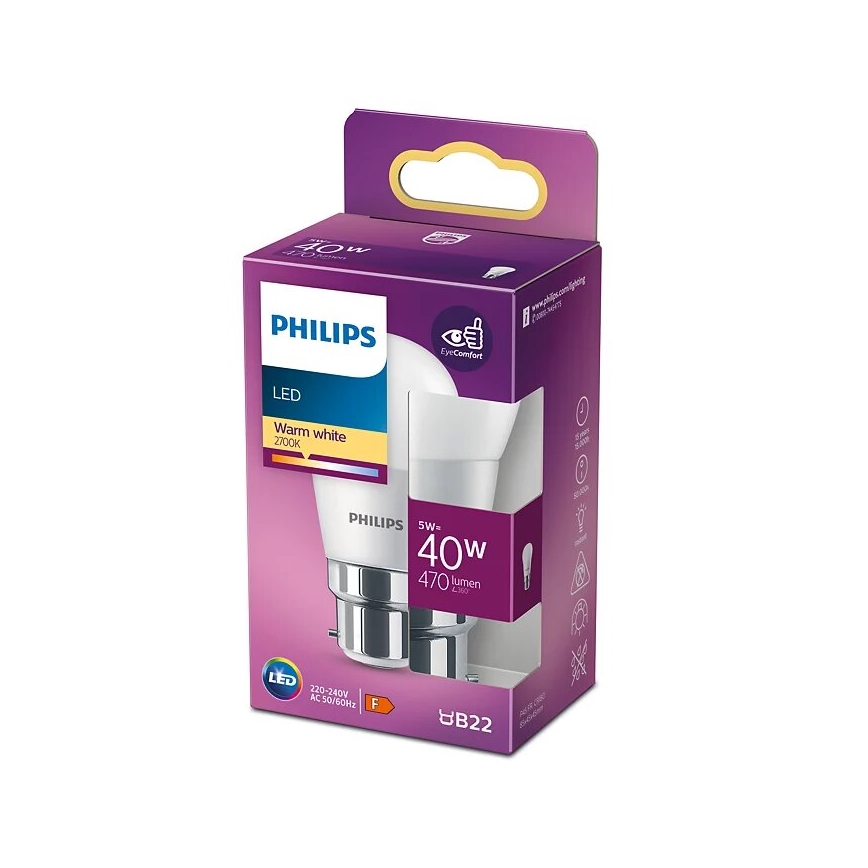 LED-Glühlampe Philips P45 B22/5W/230V 2700K