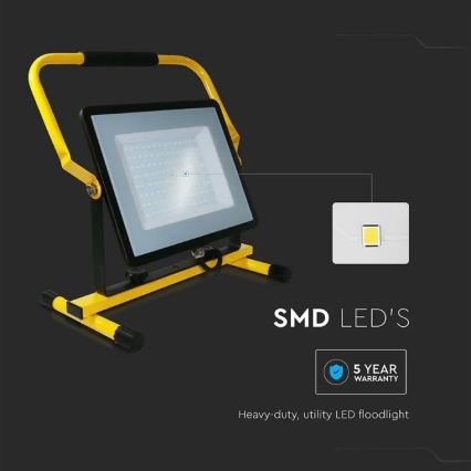 LED-Handscheinwerfer SAMSUNG CHIP LED/100W/230V IP65 4000K schwarz/gelb