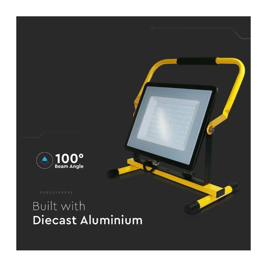 LED-Handscheinwerfer SAMSUNG CHIP LED/100W/230V IP65 4000K schwarz/gelb