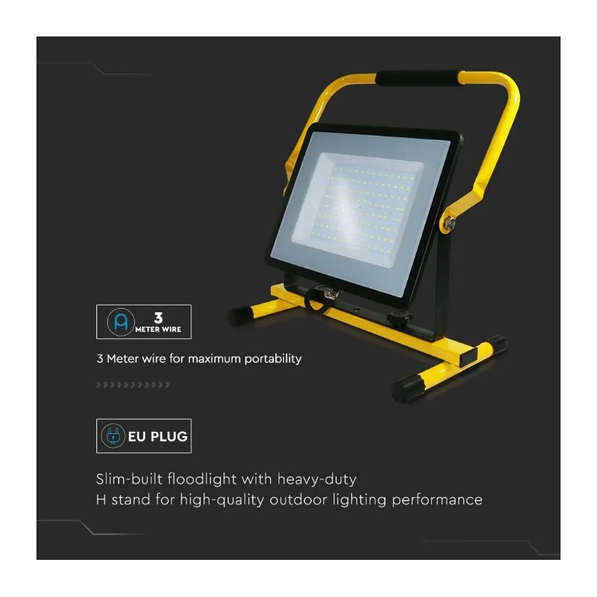 LED-Handscheinwerfer SAMSUNG CHIP LED/100W/230V IP65 4000K schwarz/gelb