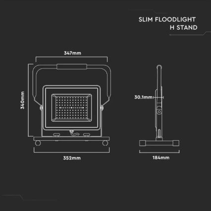 LED-Handscheinwerfer SAMSUNG CHIP LED/100W/230V IP65 4000K schwarz/gelb