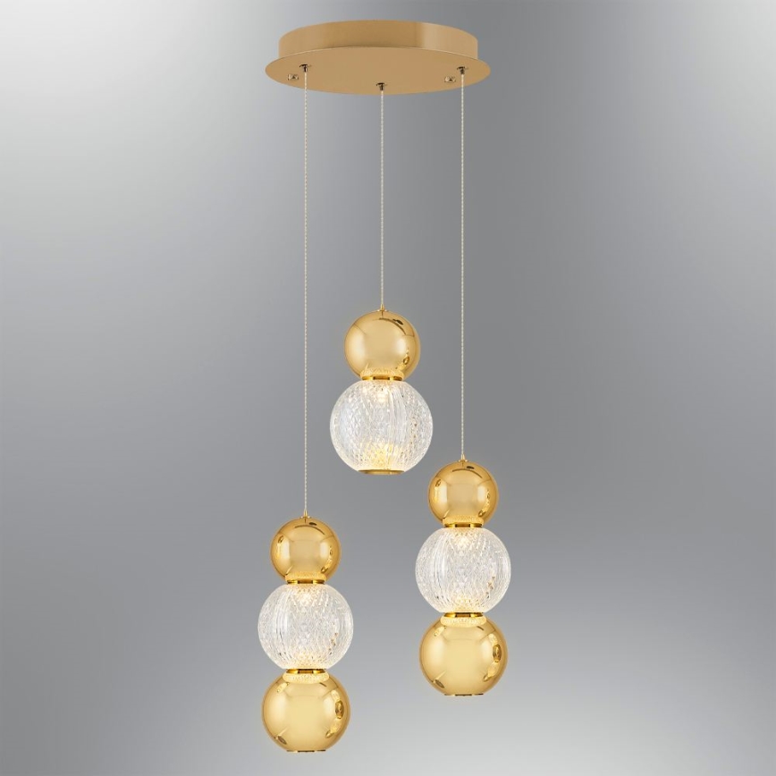 LED Hängelampe CREMONA LED/17W/230V 3000K gold