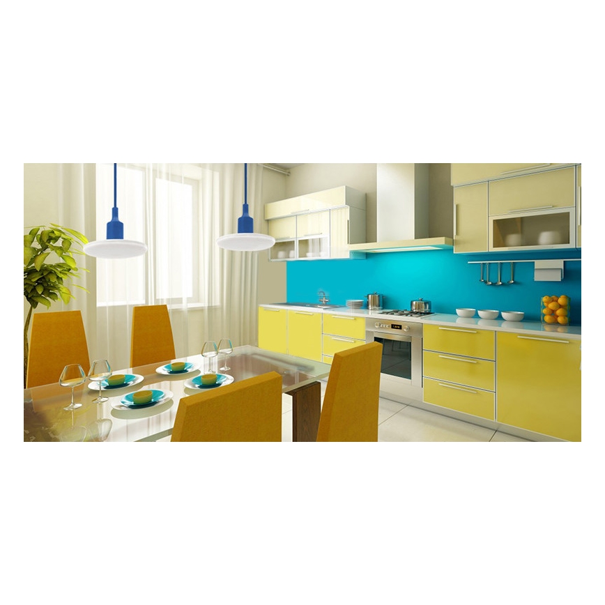 LED Hängeleuchte ALBENE ECO 1xE27/24W/230V blau