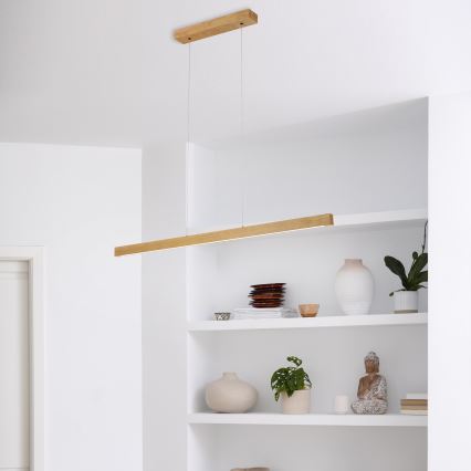 LED-Hängeleuchte an Drahtseil VERDE LED/18W/230V 3000K 106 cm Eiche