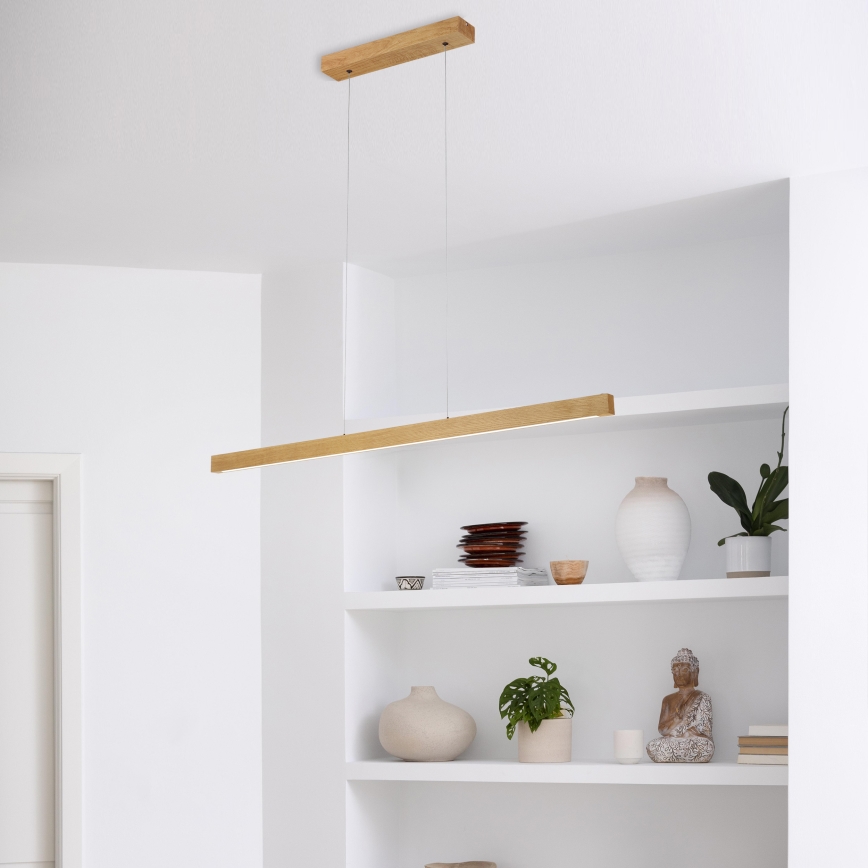 LED-Hängeleuchte an Drahtseil VERDE LED/18W/230V 3000K 106 cm Eiche