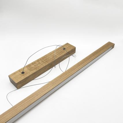 LED-Hängeleuchte an Drahtseil VERDE LED/18W/230V 3000K 106 cm Eiche