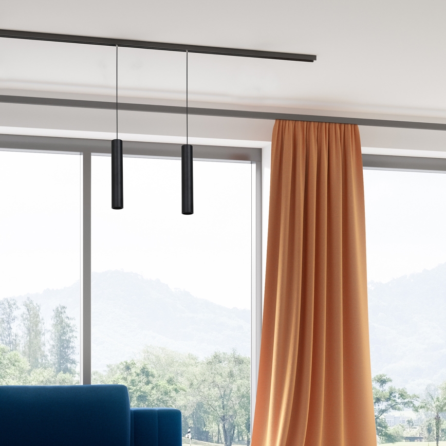LED-Hängeleuchte an einer Schnur für Schienensystem MAGNETIC TRACK LED/7W/48V schwarz