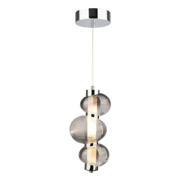 LED-Hängeleuchte an Kabel BOLLA LED/12W/230V Ø 16 cm glänzender Chrom/rauchgrau