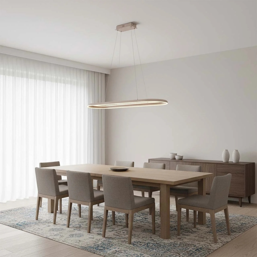 LED-Hängeleuchte an Kabel CASHMERE LED/80W/230V 30x100 cm beige