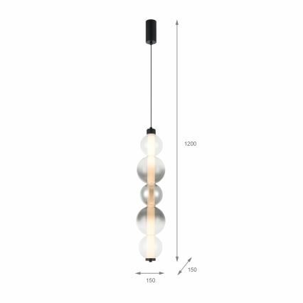 LED-Hängeleuchte an Kabel LUMMI LED/19W/230V schwarz/rauchfarben