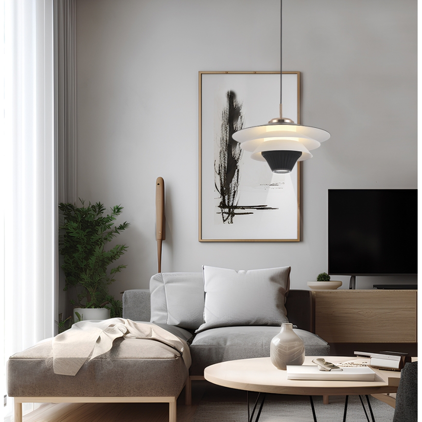 LED-Hängeleuchte an Kabel MANLEY LED/5W/230V schwarz/weiß