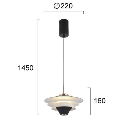 LED-Hängeleuchte an Kabel MANLEY LED/5W/230V schwarz/weiß