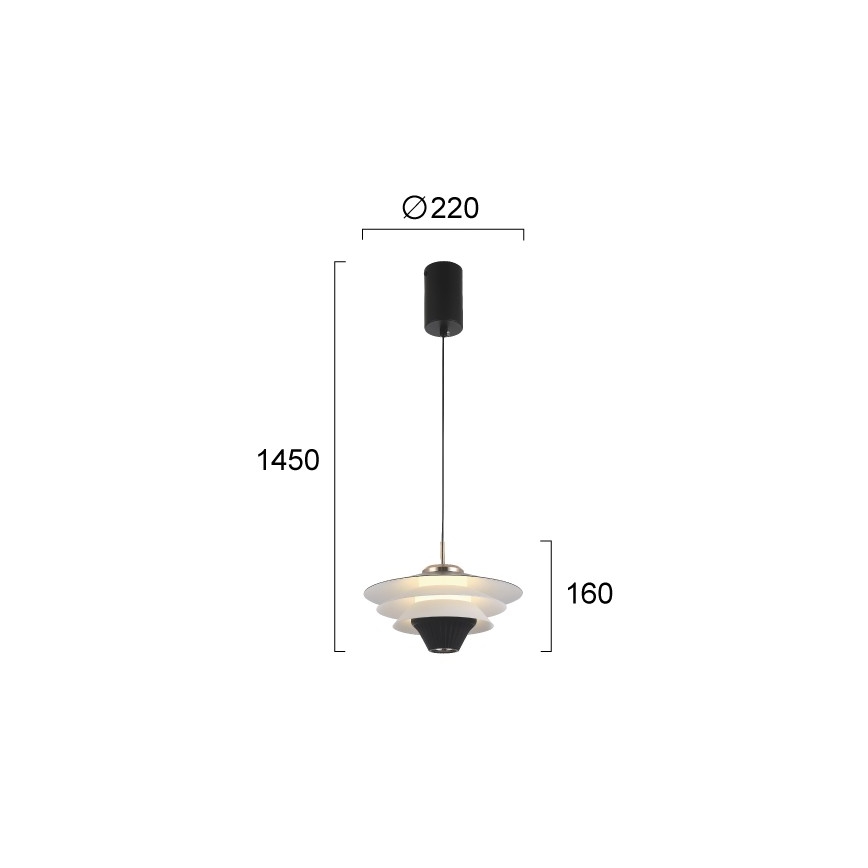 LED-Hängeleuchte an Kabel MANLEY LED/5W/230V schwarz/weiß