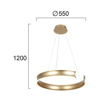 LED-Hängeleuchte an Kabel MARLEN LED/36W/230V goldfarben