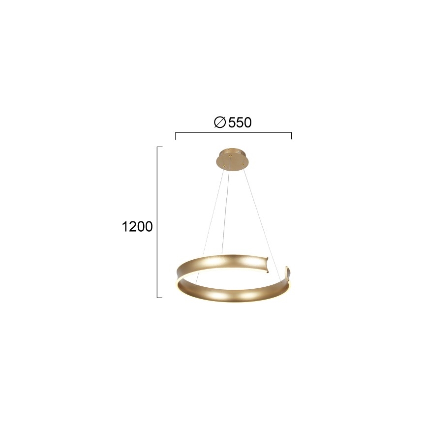 LED-Hängeleuchte an Kabel MARLEN LED/36W/230V goldfarben