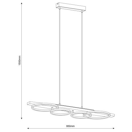 LED-Hängeleuchte an Kabel MELISA LED/35W/230V Kiefer