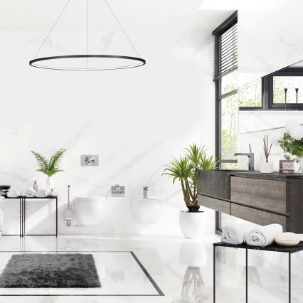 LED-Hängeleuchte an Kabel SATURNO LED/65W/230V Ø 120 cm IP44 schwarz