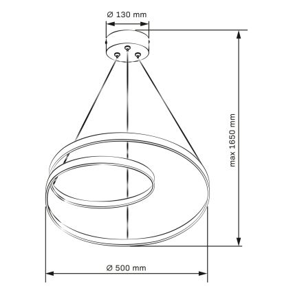 LED-Hängeleuchte an Kabel ZEFIRA LED/40W/230V 4000K Ø 50 cm gold