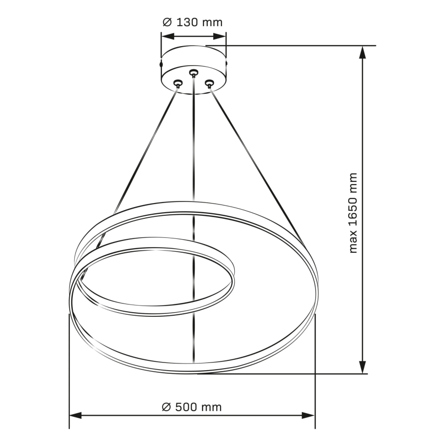 LED-Hängeleuchte an Kabel ZEFIRA LED/40W/230V 4000K Ø 50 cm gold
