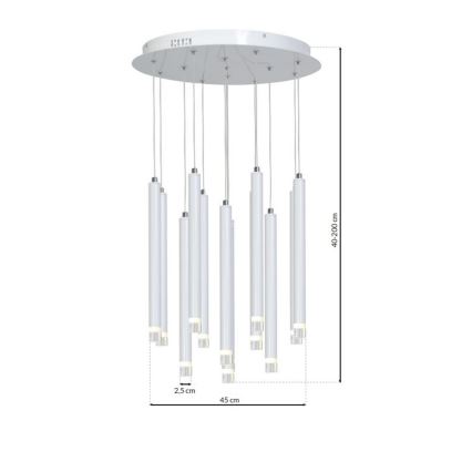 LED-Hängeleuchte an Schnur ALBA 12xLED/1W/230V weiß