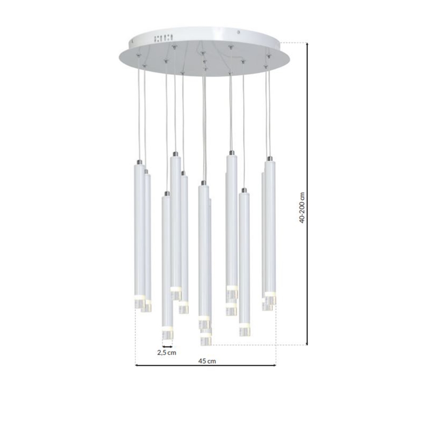 LED-Hängeleuchte an Schnur ALBA 12xLED/1W/230V weiß