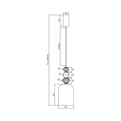 LED-Hängeleuchte an Schnur ARTE LED/12W/230V d 16 cm Messing