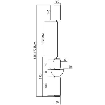 LED-Hängeleuchte an Schnur CAMPO LED/19W/230V