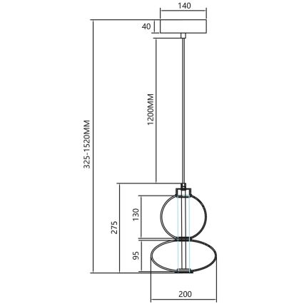 LED-Hängeleuchte an Schnur DAPHNE LED/12W/230V golden