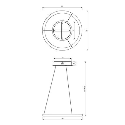 LED-Hängeleuchte an Schnur GALAXIA LED/26W/230V schwarz