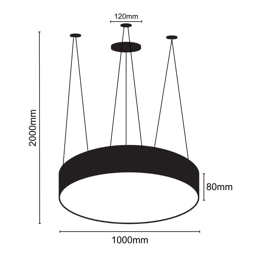 LED-Hängeleuchte an Schnur LED/100W/230V 4000K d 100 cm