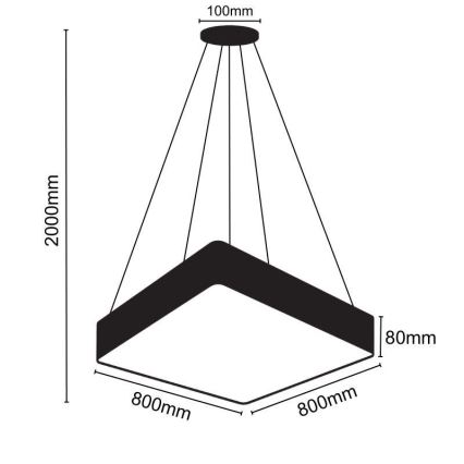 LED-Hängeleuchte an Schnur LED/110W/230V 4000K 80x80 cm