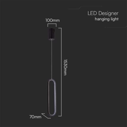 LED-Hängeleuchte an Schnur LED/13W/230V 3000K schwarz