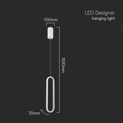 LED-Hängeleuchte an Schnur LED/13W/230V 3000K weiß