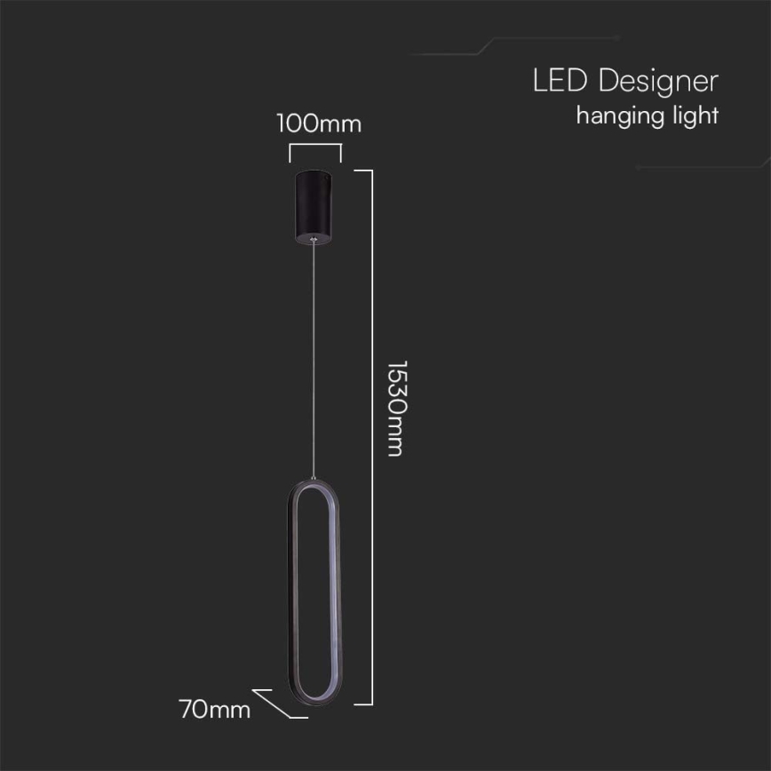 LED-Hängeleuchte an Schnur LED/13W/230V 4000K schwarz