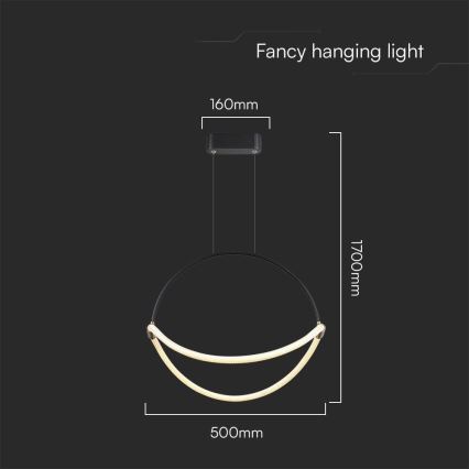 LED-Hängeleuchte an Schnur LED/16W/230V 4000K d 50 cm