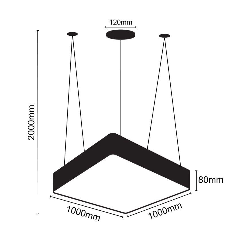 LED-Hängeleuchte an Schnur LED/170W/230V 4000K 100x100 cm