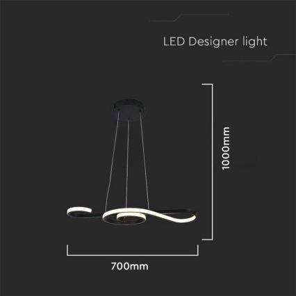 LED-Hängeleuchte an Schnur LED/18W/230V 3000K schwarz