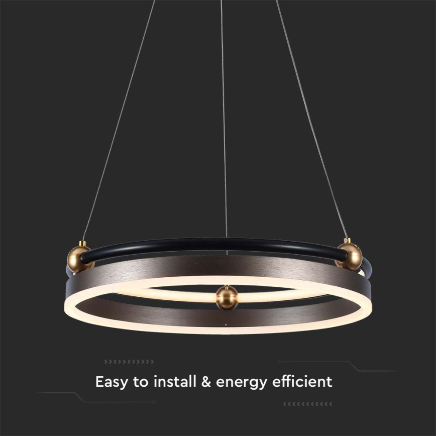 LED-Hängeleuchte an Schnur LED/20W/230V 3000K d 42 cm braun