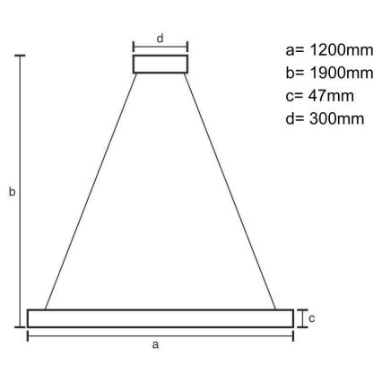 LED-Hängeleuchte an Schnur LED/22W/230V 4000K 120 cm Esche/Massivholz