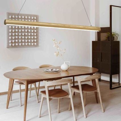 LED-Hängeleuchte an Schnur LED/26W/230V 4000K 150 cm Esche/Massivholz