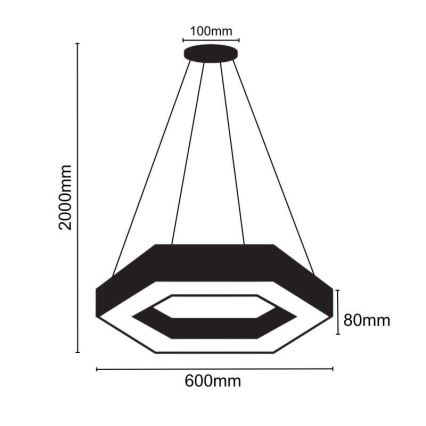 LED-Hängeleuchte an Schnur LED/28W/230V 4000K d 60 cm