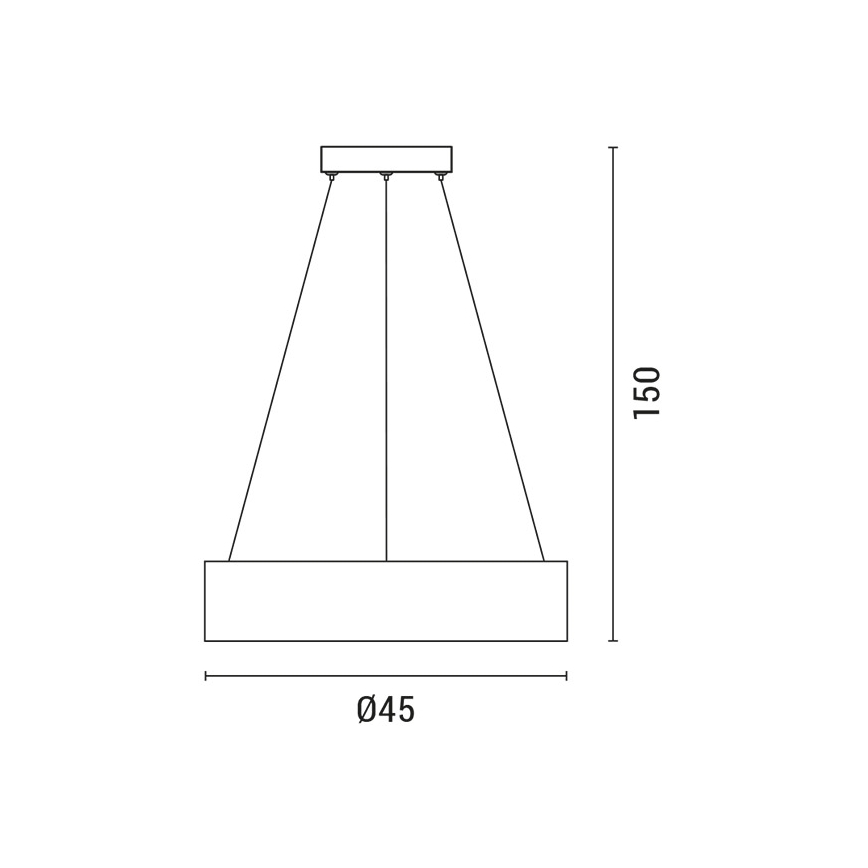 LED-Hängeleuchte an Schnur LED/30W/230V 3000K d 45 cm schwarz/Eiche