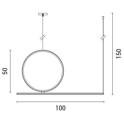 LED-Hängeleuchte an Schnur LED/32W/230V 3000K schwarz