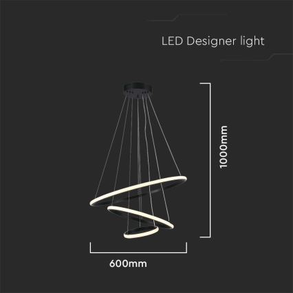 LED-Hängeleuchte an Schnur LED/32W/230V 3000K schwarz