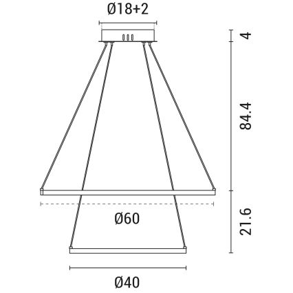 LED-Hängeleuchte an Schnur LED/37W/230V 3000K weiß